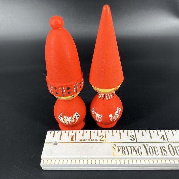 Swedish SVENSK SLOJD Figurine Wood Hand Painted Elves Tall Hat Santa Tomtar Set - Picture 4 of 10